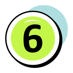 Fototapeta premium Number and Counting Circle Color Outline Icons and Illustrations Pack