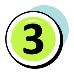 Number and Counting Circle Color Outline Icons and Illustrations Pack