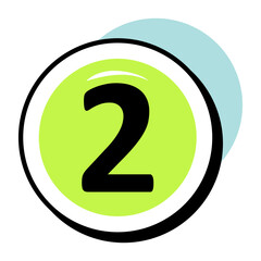 Number and Counting Circle Color Outline Icons and Illustrations Pack