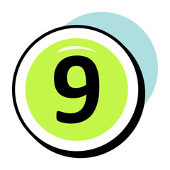 Obraz premium Number and Counting Circle Color Outline Icons and Illustrations Pack