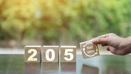 Net zero and carbon neutral concept Net zero greenhouse gas emissions target for a sustainable...