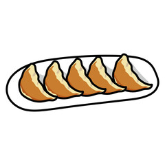 1皿に5個入っている焼き餃子