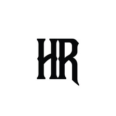 HR monogram logo design letter text name symbol monochrome logotype alphabet character simple logo