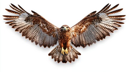 Majestic hawk in flight forested area wildlife photography natural environment close-up perspective
