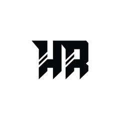 Fototapeta premium HR monogram logo design letter text name symbol monochrome logotype alphabet character simple logo