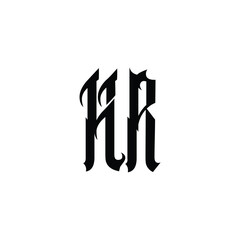 HR monogram logo design letter text name symbol monochrome logotype alphabet character simple logo