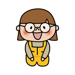 手を膝にのせる眼鏡さん