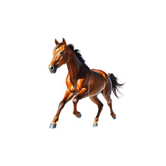 Obraz premium Majestic Brown Horse: Isolated Animal on Transparent Background for Equestrian Themes, PNG