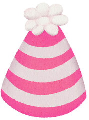Pink and white party hat