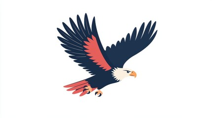 Obraz premium Soaring eagle graphic design wildlife art digital illustration minimalist style creative concept