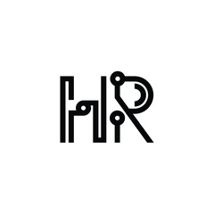 HR monogram logo design letter text name symbol monochrome logotype alphabet character simple logo