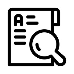 Magnifying Glass over Document line icon