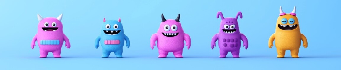 Fototapeta premium Spaceman bot in white pink suit and helmet on background. Cute cosmic robot girl in various poses.