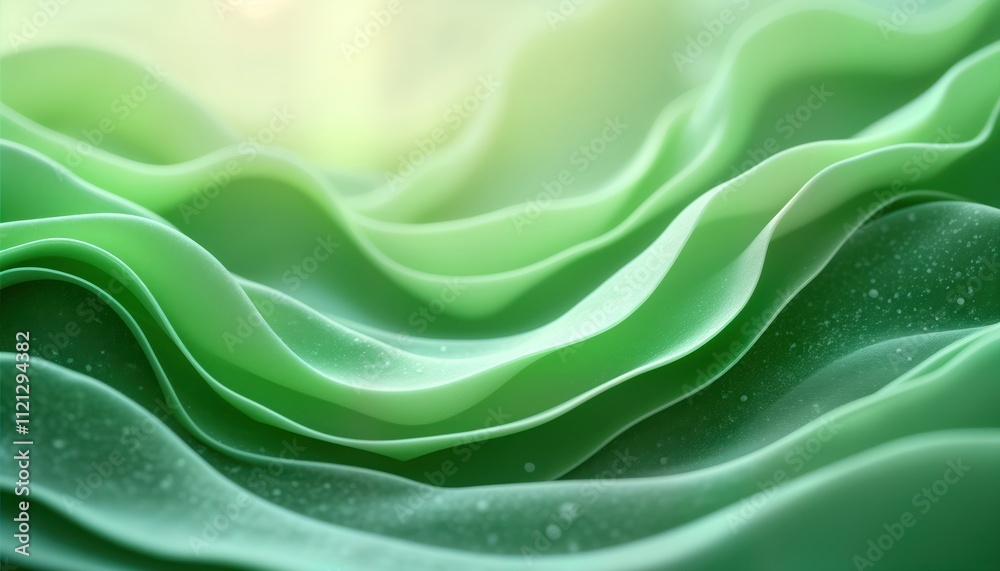 Aufkleber Organic abstract lines create spring wallpaper pattern. Fresh green lines form wavy natural design. Digital illustration. Ideal for eco-friendly products spring theme. Abstract background with