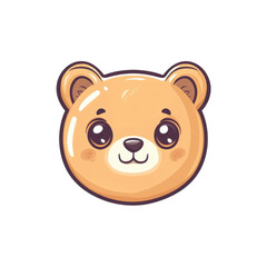 Obraz premium Cute Cartoon Bear Face with Big Eyes and Cheerful Expression