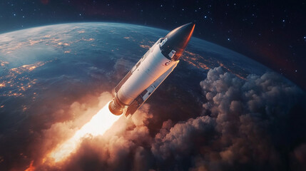 Obraz premium Rocket Launch Earth Ascent Spacecraft Flight