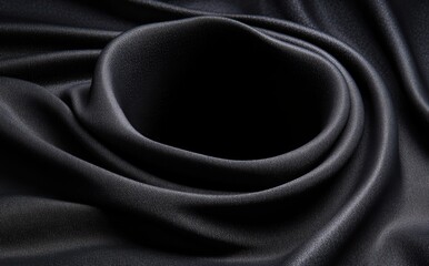 Fototapeta premium 滑らかな黒い布が太陽の光を受けて柔らかく広がる様子