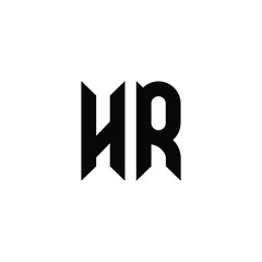 HR monogram logo design letter text name symbol monochrome logotype alphabet character simple logo