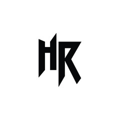 HR monogram logo design letter text name symbol monochrome logotype alphabet character simple logo