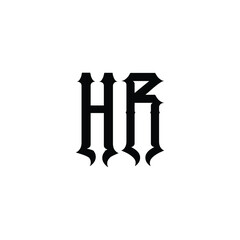 HR monogram logo design letter text name symbol monochrome logotype alphabet character simple logo