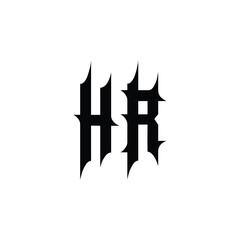 HR monogram logo design letter text name symbol monochrome logotype alphabet character simple logo