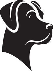 Dog head silhouette on a white background. Logotype. Dog head icon. Vector illustration