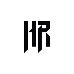 Obraz premium HR monogram logo design letter text name symbol monochrome logotype alphabet character simple logo