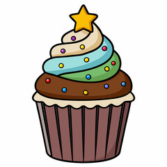 cupcake isolated on white