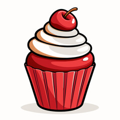 cupcake with cherry on top