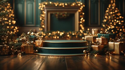 Christmas green display stand