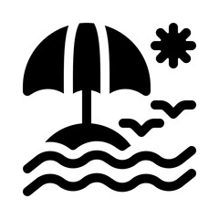 Beach Umbrella glyph icon