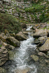 mountain river with clear water and rocks in the mountains of Crimea in Bazina Joumine, Bizerte, Tunisia