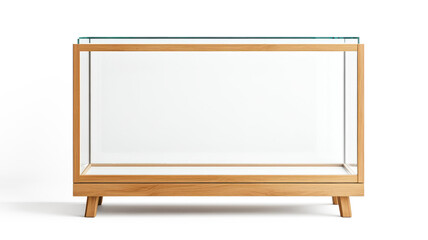 A wooden table with a glass top on transparent background