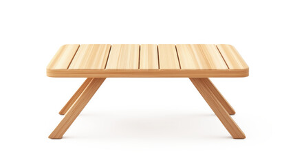 A wooden table with a white background on transparent background