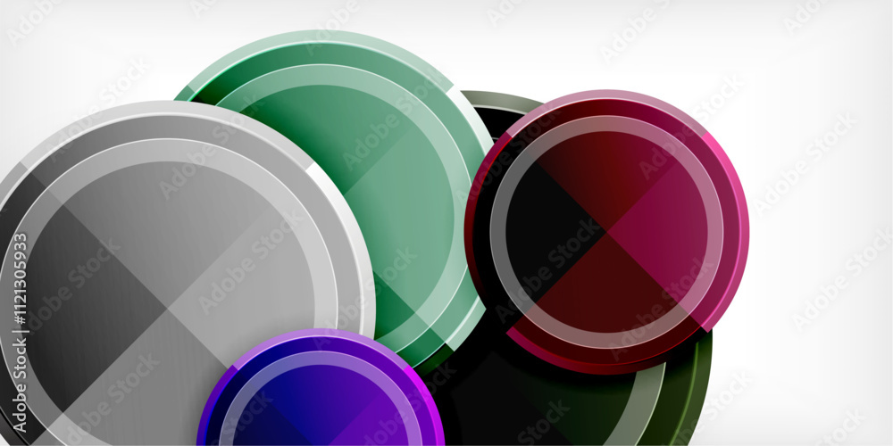 Fototapete Minimal geometric abstract background. Circle triangle design