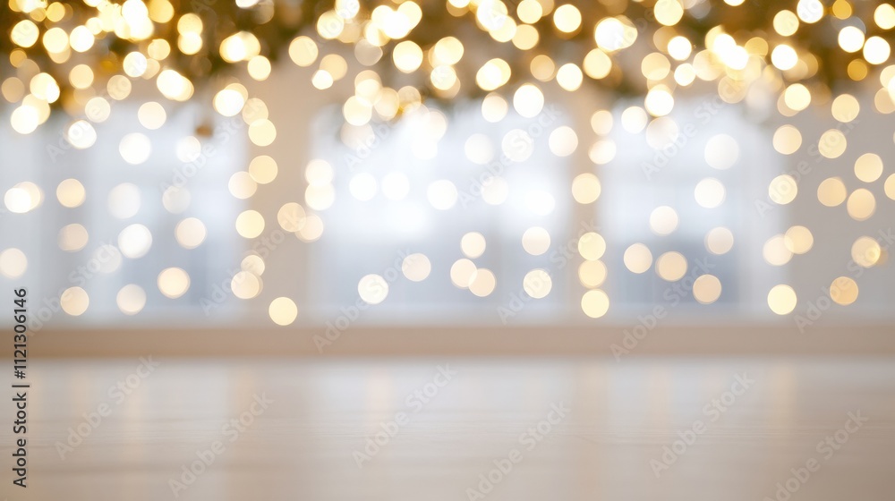 Aufkleber elegant christmas lights bokeh background in a modern conference setting
