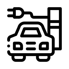 Obraz premium Electric Vehicle line icon