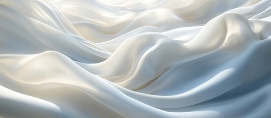Obraz premium Abstract white fabric with soft, flowing waves in a studio setting.