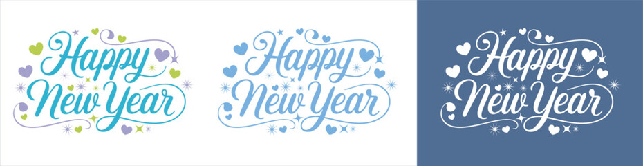 New Year Logo Design Vector Illustration