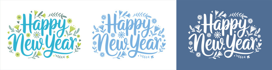 New Year Logo Design Vector Illustration