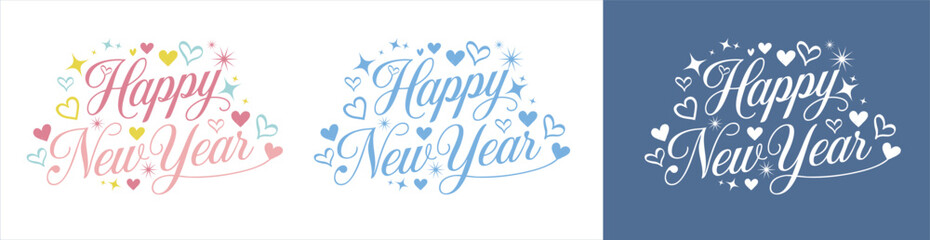 New Year Logo Design Vector Illustration