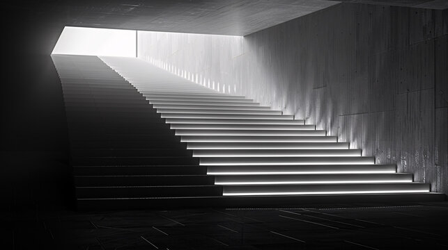 Dark Staircase Leading into the Unknown-Perfect for Mystery and Suspense Themes