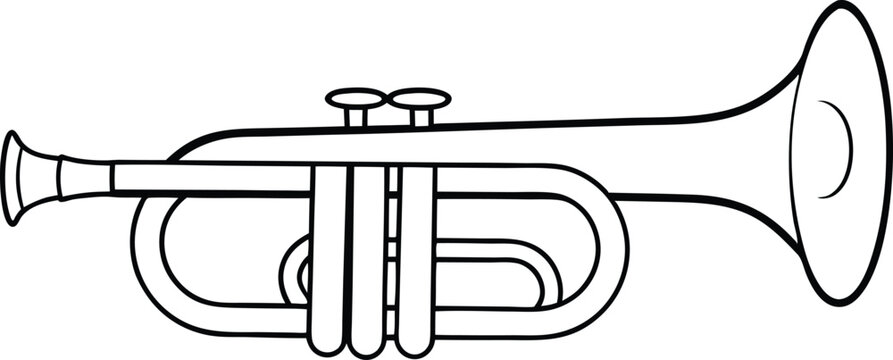 black and white trumpet musical instrument clip art preview