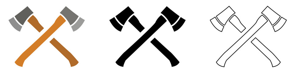 axe tool, wood cutter or firefighter, lumberjack or carpentry vector pictogram sign icon symbol ui and ux design, glyphs and stroke line	
