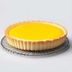 Freshly Baked Lemon Tart on Cooling Rack with Smooth Yellow Filling and Golden Crust, Perfect for Dessert Lovers and Culinary Enthusiasts