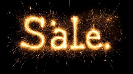 Sparkler Display Forming the Words Big Sale in Bright and Festive Glow