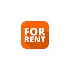 For rent board  icon isolated on white background. Set icons colorful