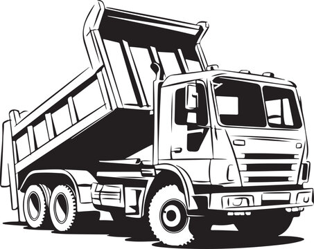 recommend clip art: Truck lorry silhouette vector art illustration with white background 