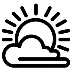 Sun and cloud line icon. Weather icon vector illustration 