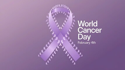 World Cancer Day Awareness Ribbon Graphic